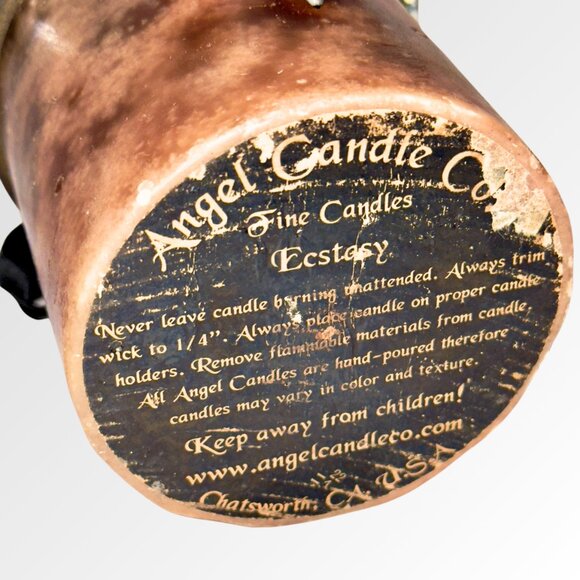 CHROME ANGELS Brown Candle with Leather and Swarovski Crystals on Chrome - Picture 15 of 16